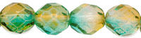 Czech 8mm Fire Polish Round - Dual Coat Orange/Teal (image for) Czech 8mm Fire Polish Round - Dual Coat Orange/Teal